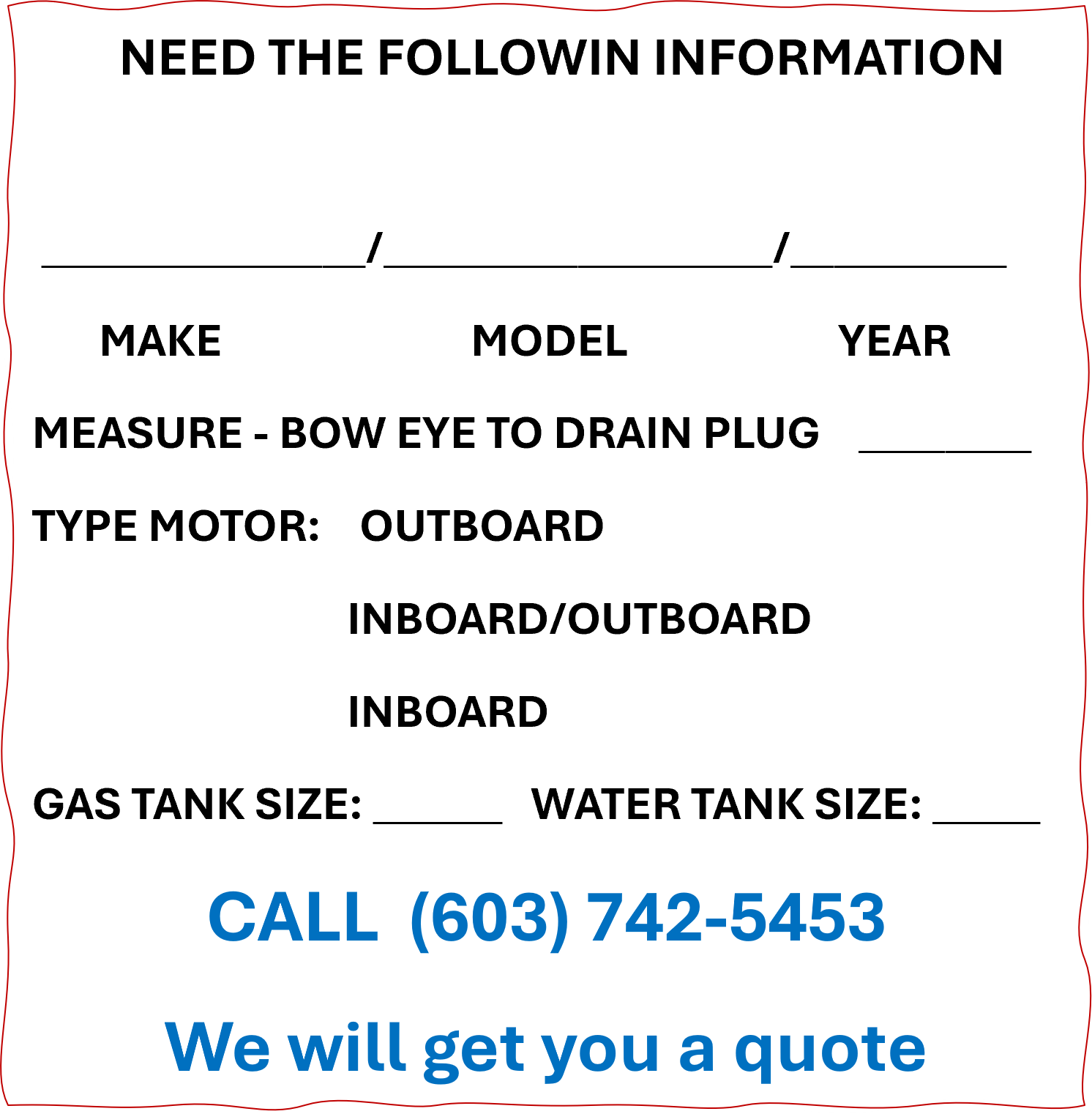 Trailer Quote Information
